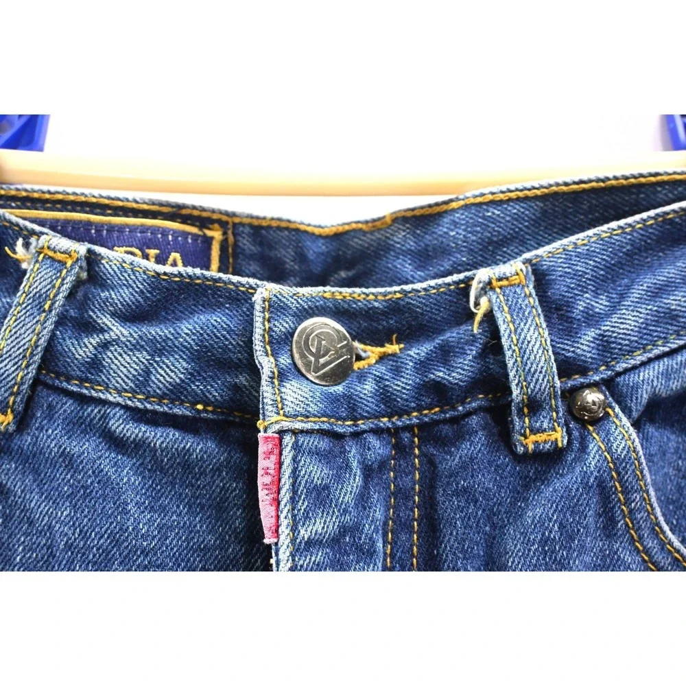 Vintage Gloria Vanderbilt Y2K High Rise Tapered Mom Jeans Blue Denim Womens 11